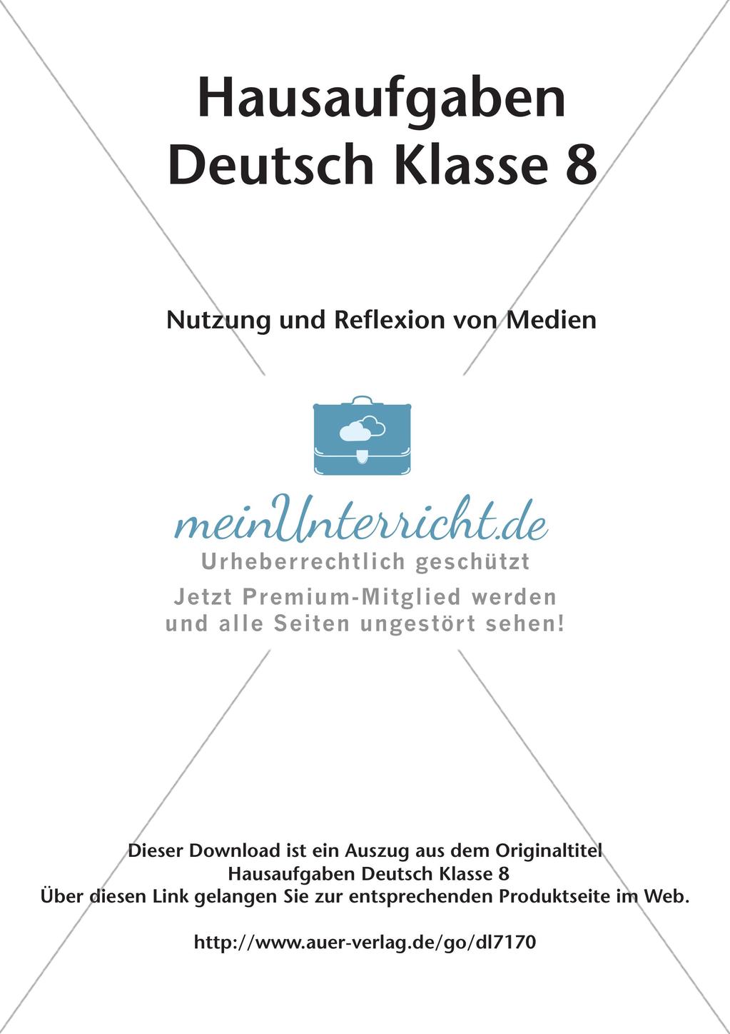 Hausaufgaben: Mediennutzung und Reflexion Preview 2