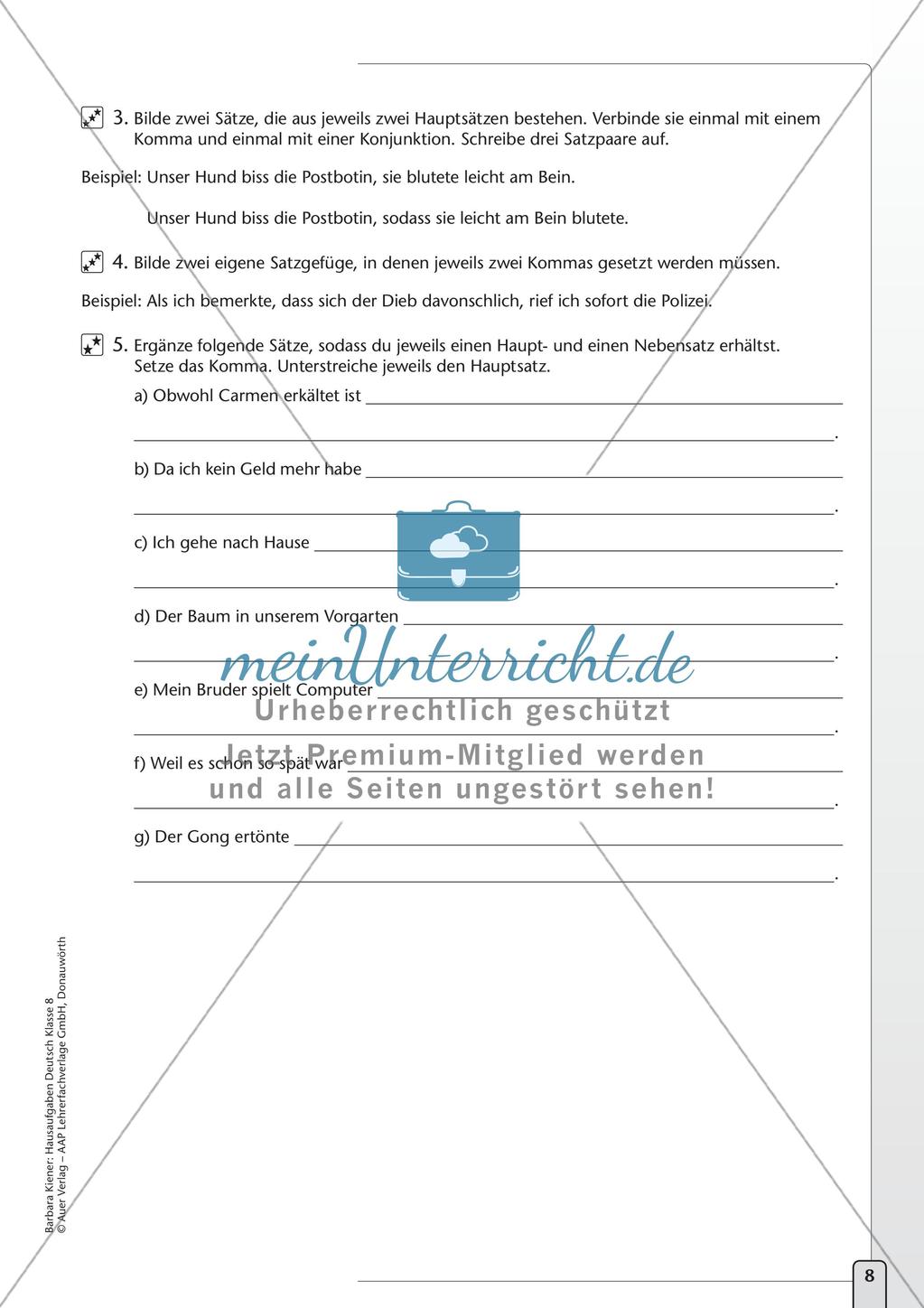 Hausaufgaben: Grammatik und Rechtschreibung Preview 10