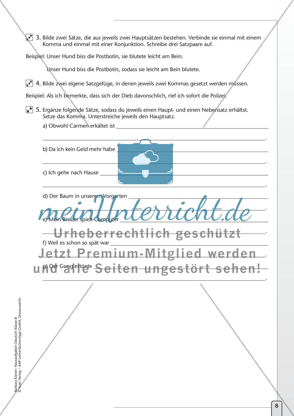 Hausaufgaben: Grammatik und Rechtschreibung Preview 10