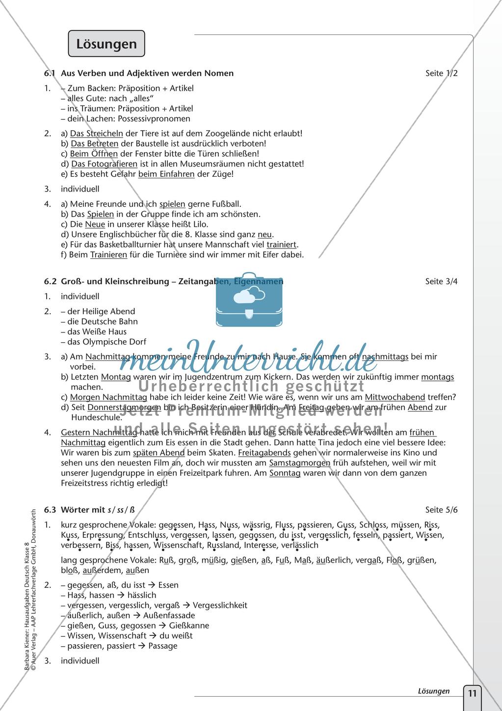 Hausaufgaben: Grammatik und Rechtschreibung Preview 13