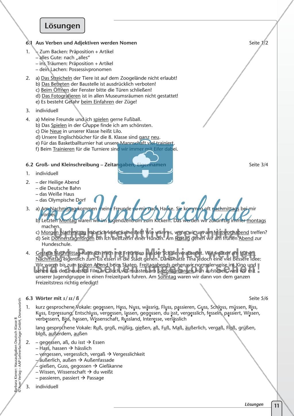 Hausaufgaben: Grammatik und Rechtschreibung Preview 13
