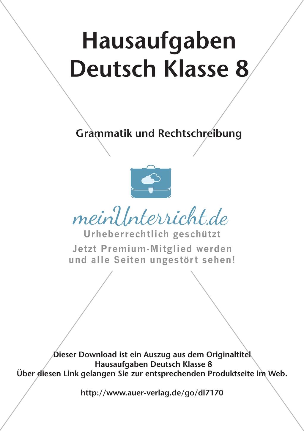 Hausaufgaben: Grammatik und Rechtschreibung Preview 2