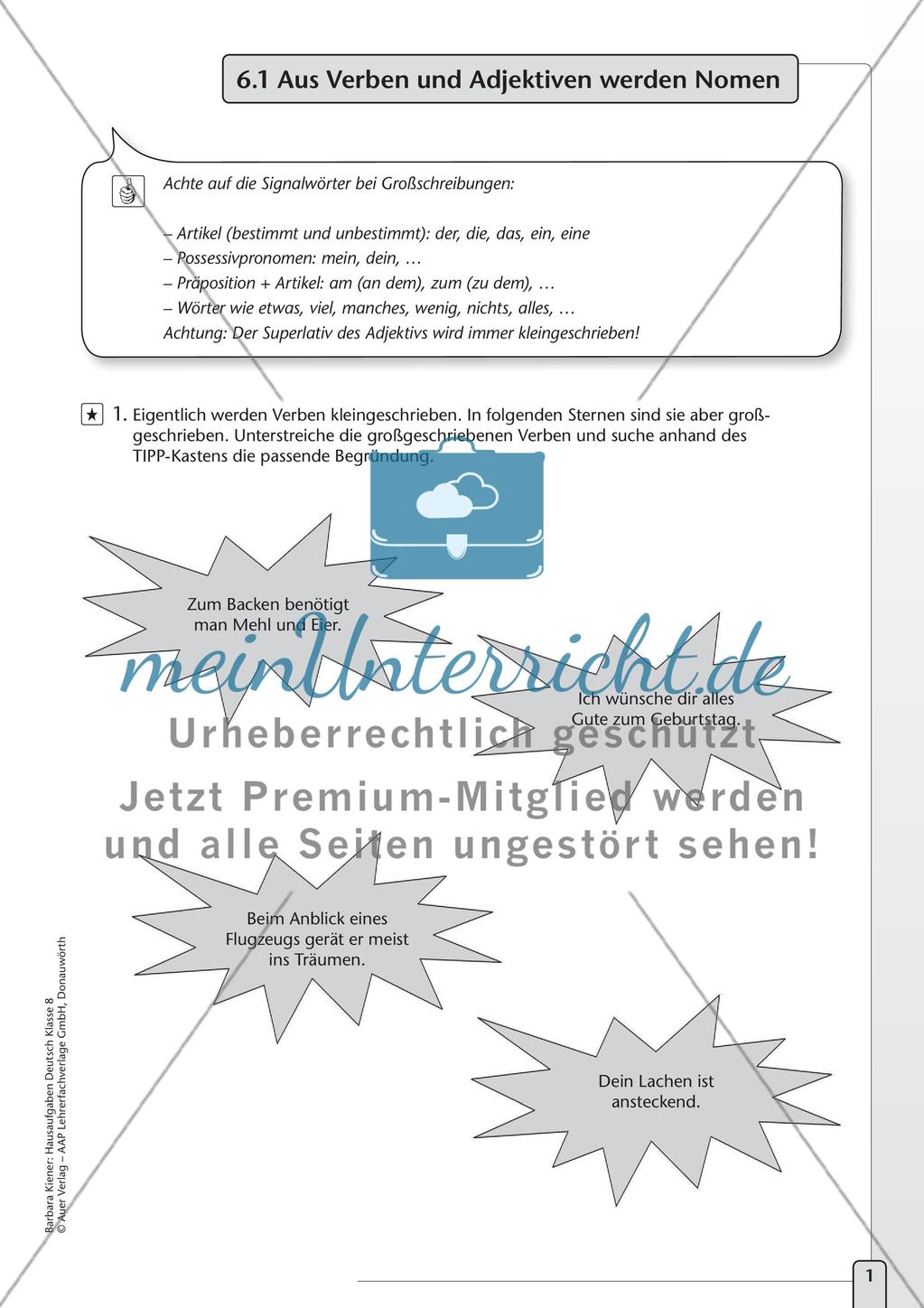 Hausaufgaben: Grammatik und Rechtschreibung Preview 3