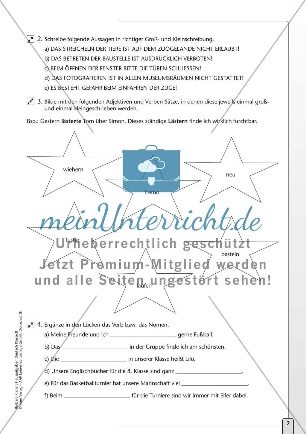 Hausaufgaben: Grammatik und Rechtschreibung Preview 4