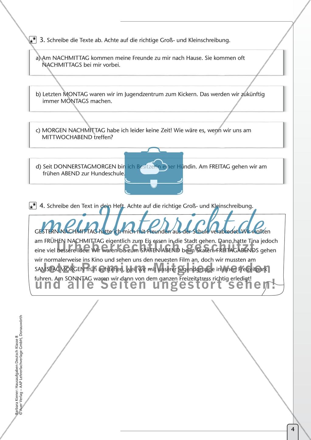 Hausaufgaben: Grammatik und Rechtschreibung Preview 6