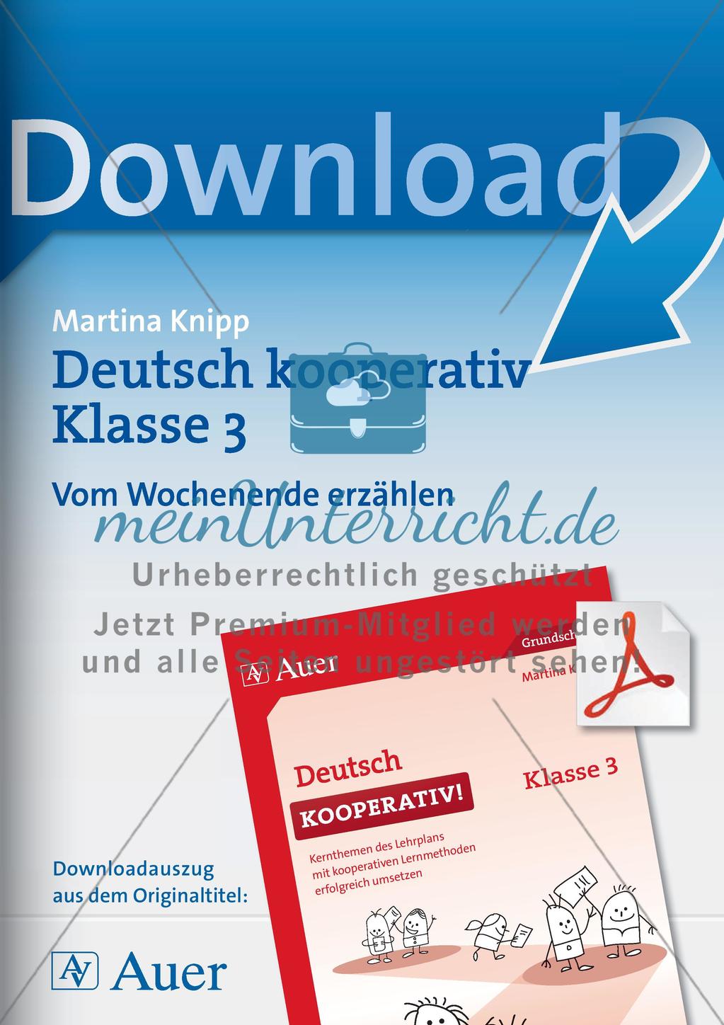 Kooperative Lernmethoden: Erzählungen vom Wochenende Preview 1