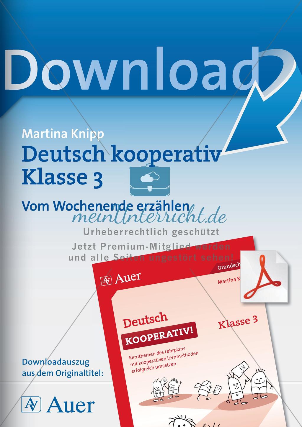 Kooperative Lernmethoden: Erzählungen vom Wochenende Preview 1