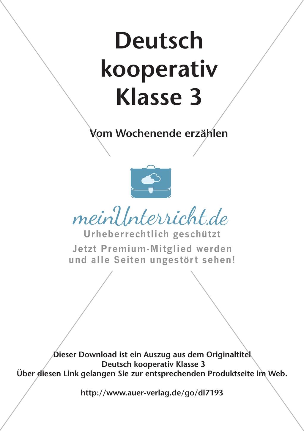 Kooperative Lernmethoden: Erzählungen vom Wochenende Preview 2