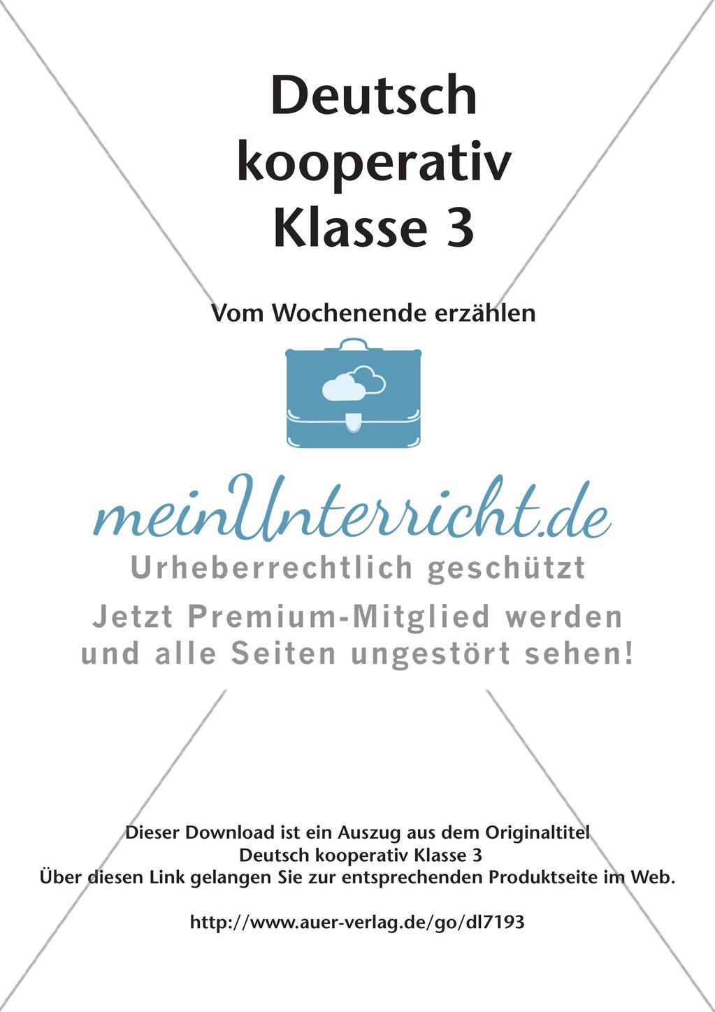 Kooperative Lernmethoden: Erzählungen vom Wochenende Preview 2