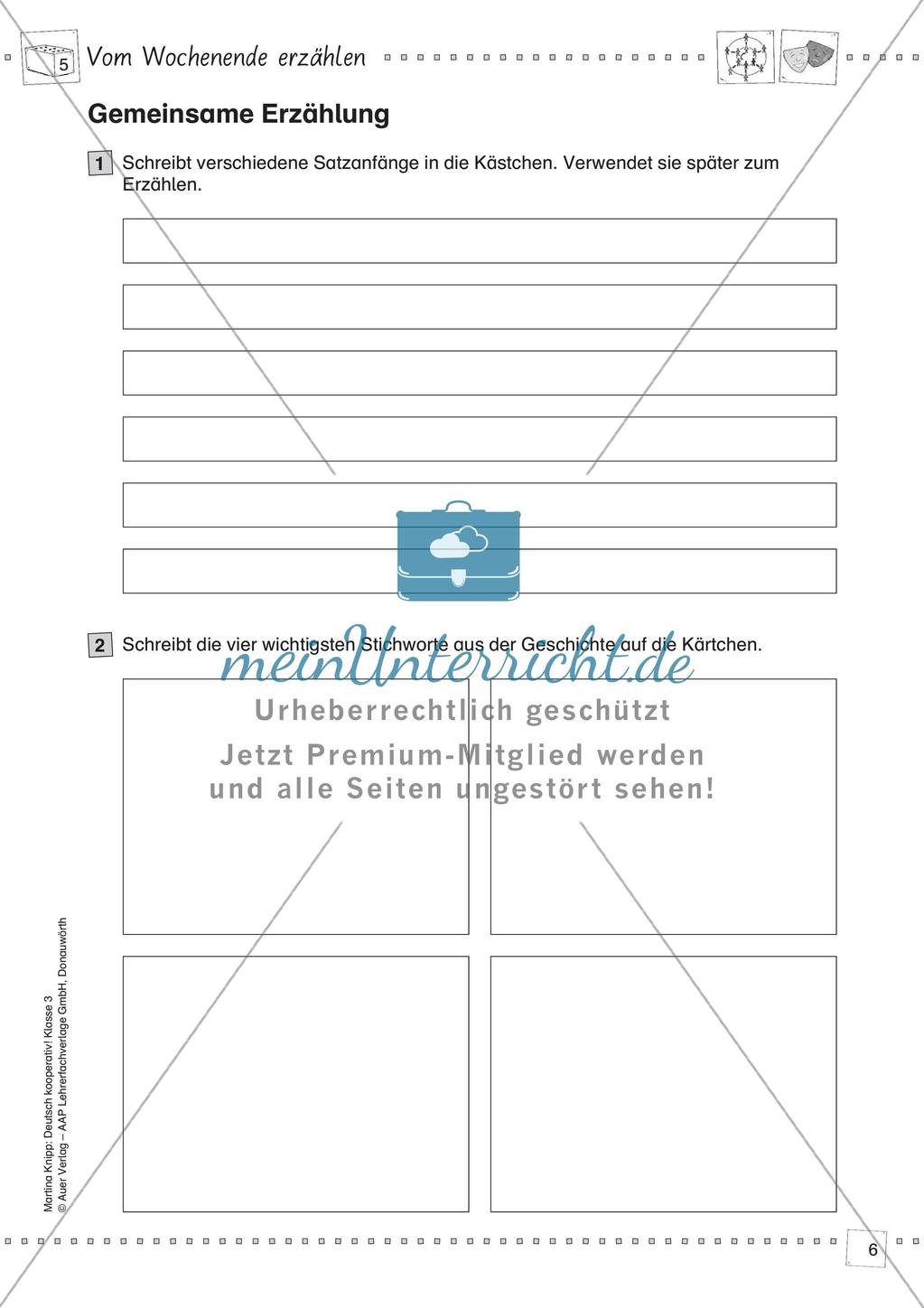 Kooperative Lernmethoden: Erzählungen vom Wochenende Preview 8