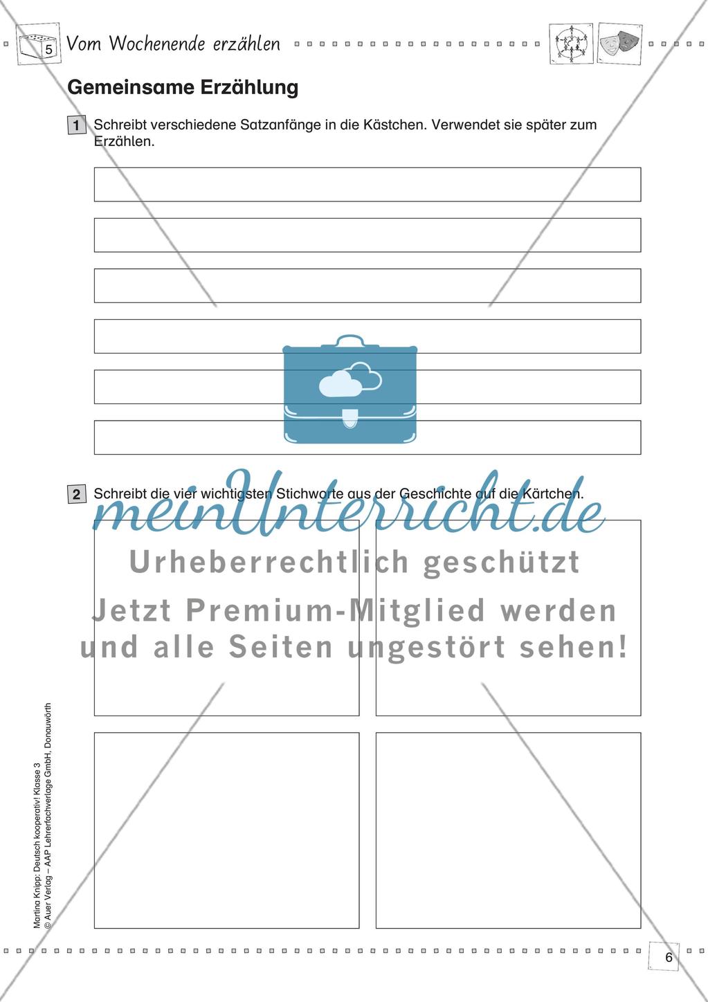 Kooperative Lernmethoden: Erzählungen vom Wochenende Preview 8