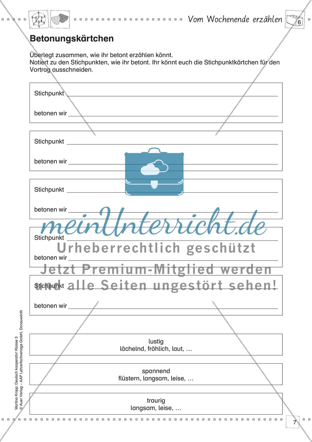 Kooperative Lernmethoden: Erzählungen vom Wochenende Preview 9