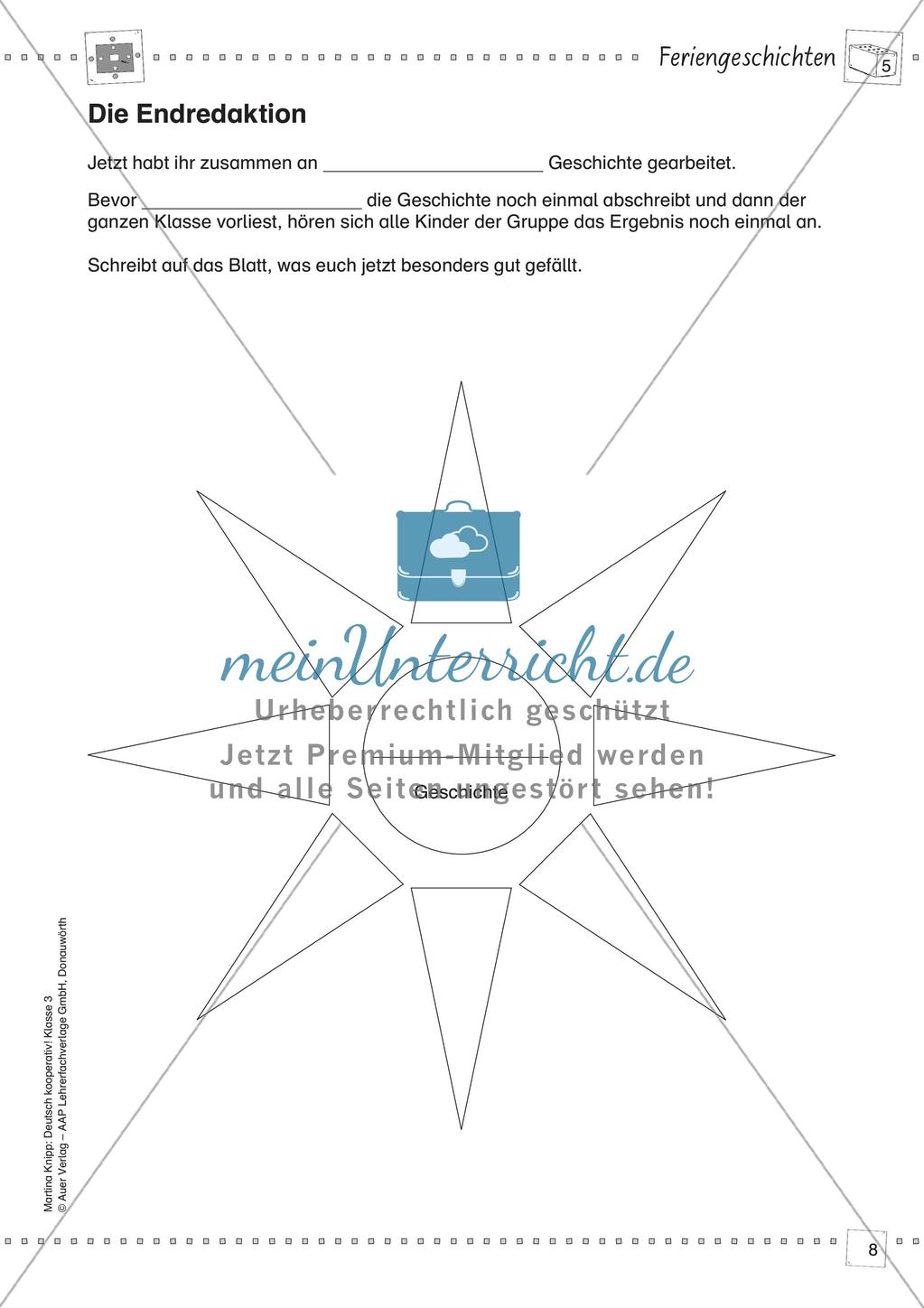 Kooperative Lernmethoden: Feriengeschichten Preview 10