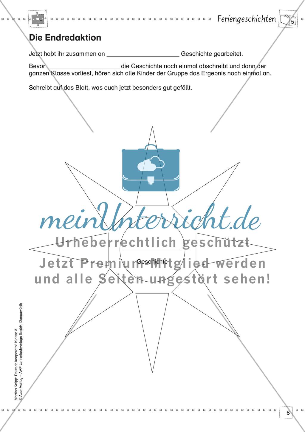 Kooperative Lernmethoden: Feriengeschichten Preview 10