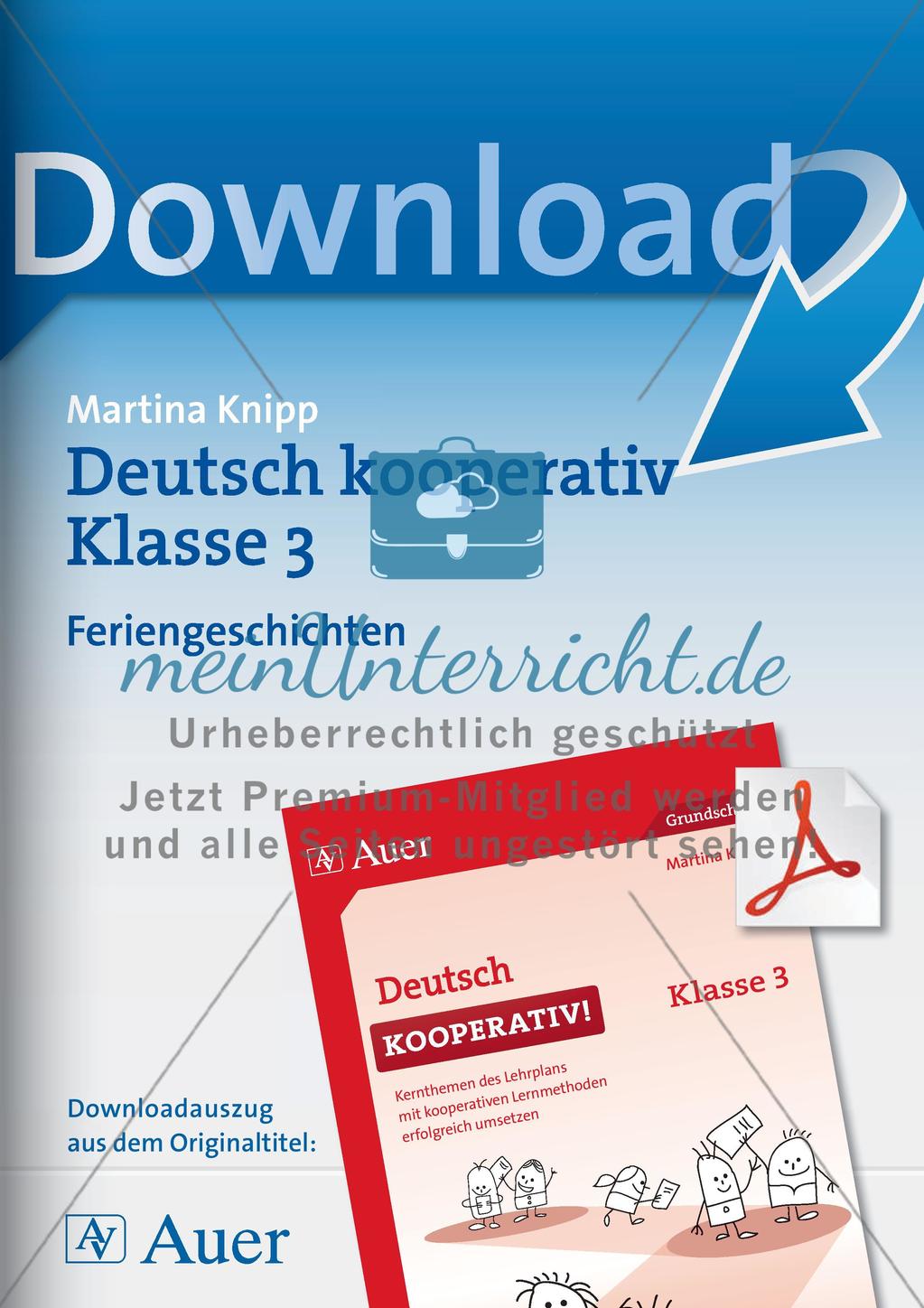Kooperative Lernmethoden: Feriengeschichten Preview 1