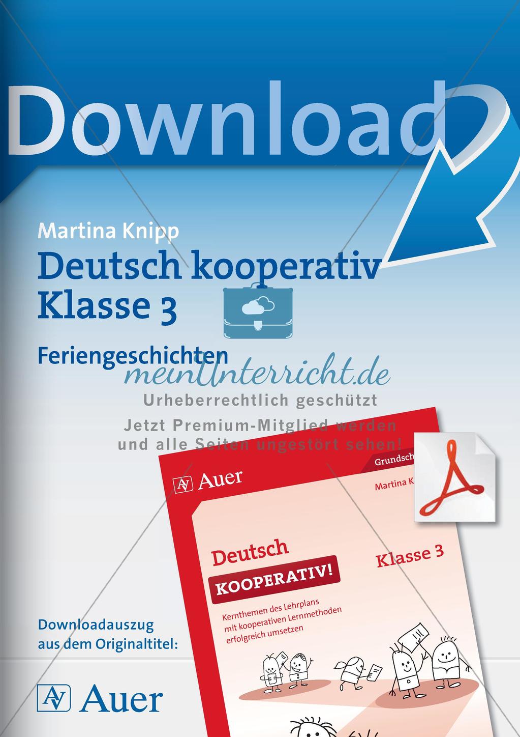 Kooperative Lernmethoden: Feriengeschichten Preview 1