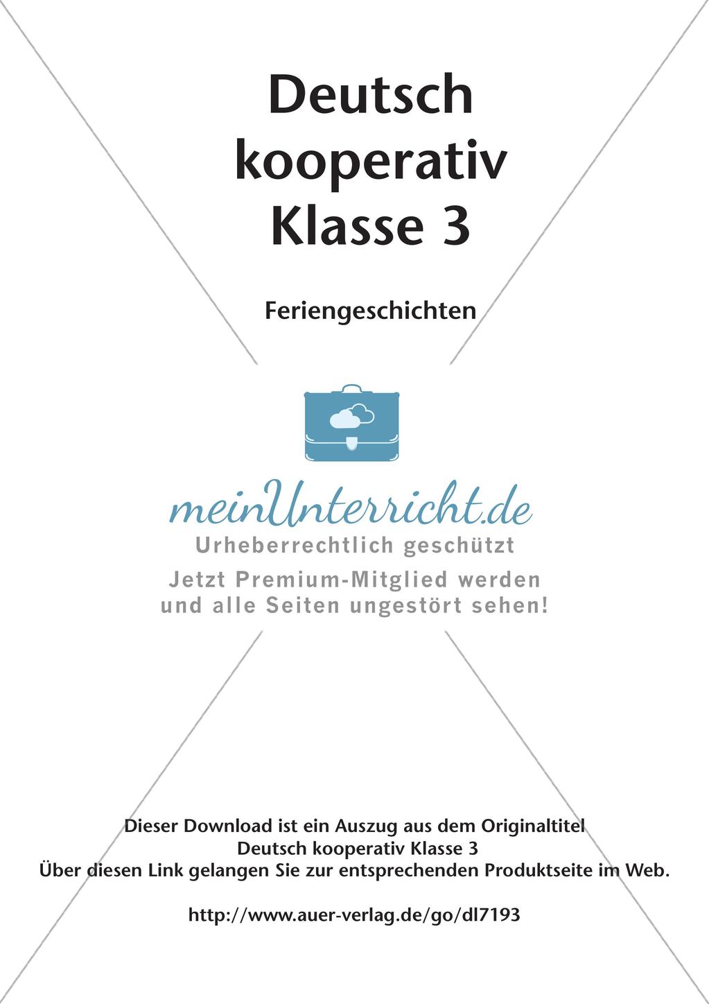 Kooperative Lernmethoden: Feriengeschichten Preview 2