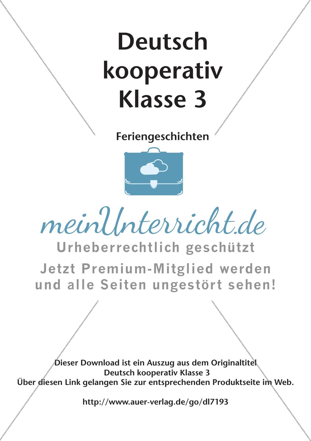 Kooperative Lernmethoden: Feriengeschichten Preview 2