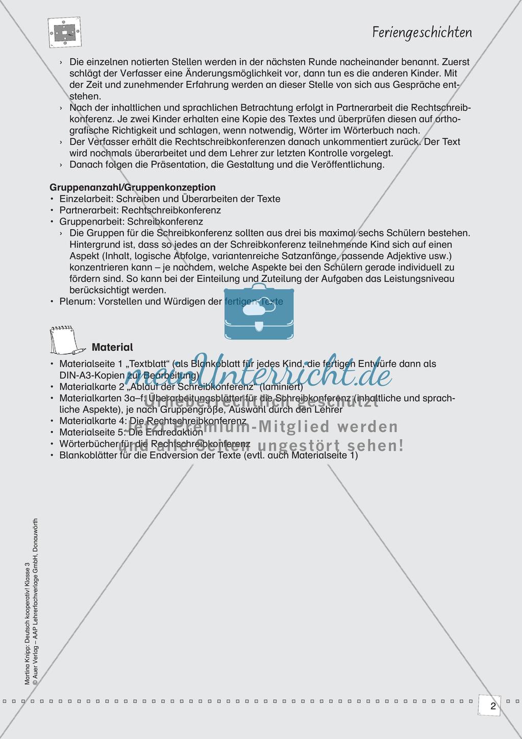 Kooperative Lernmethoden: Feriengeschichten Preview 4