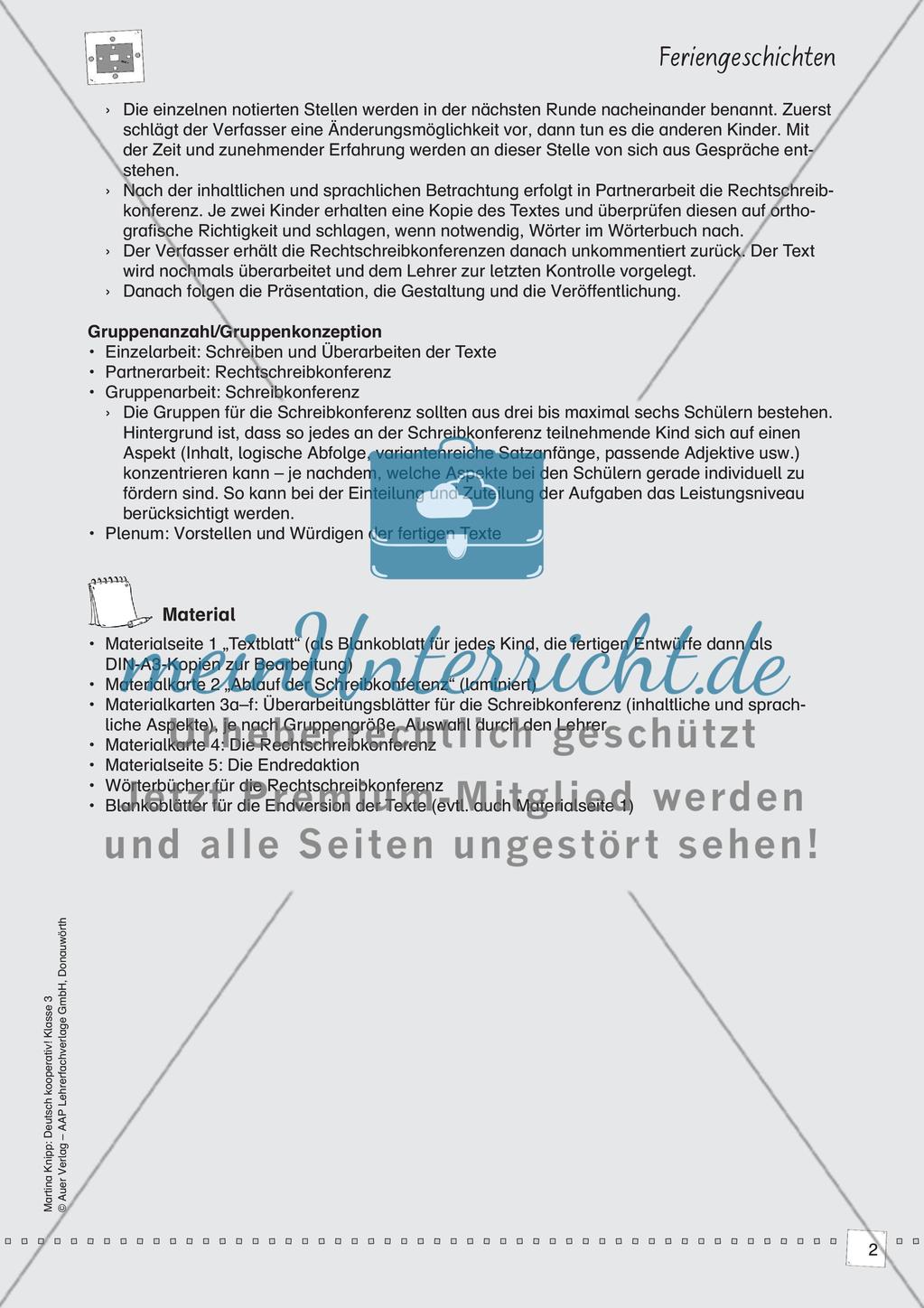 Kooperative Lernmethoden: Feriengeschichten Preview 4