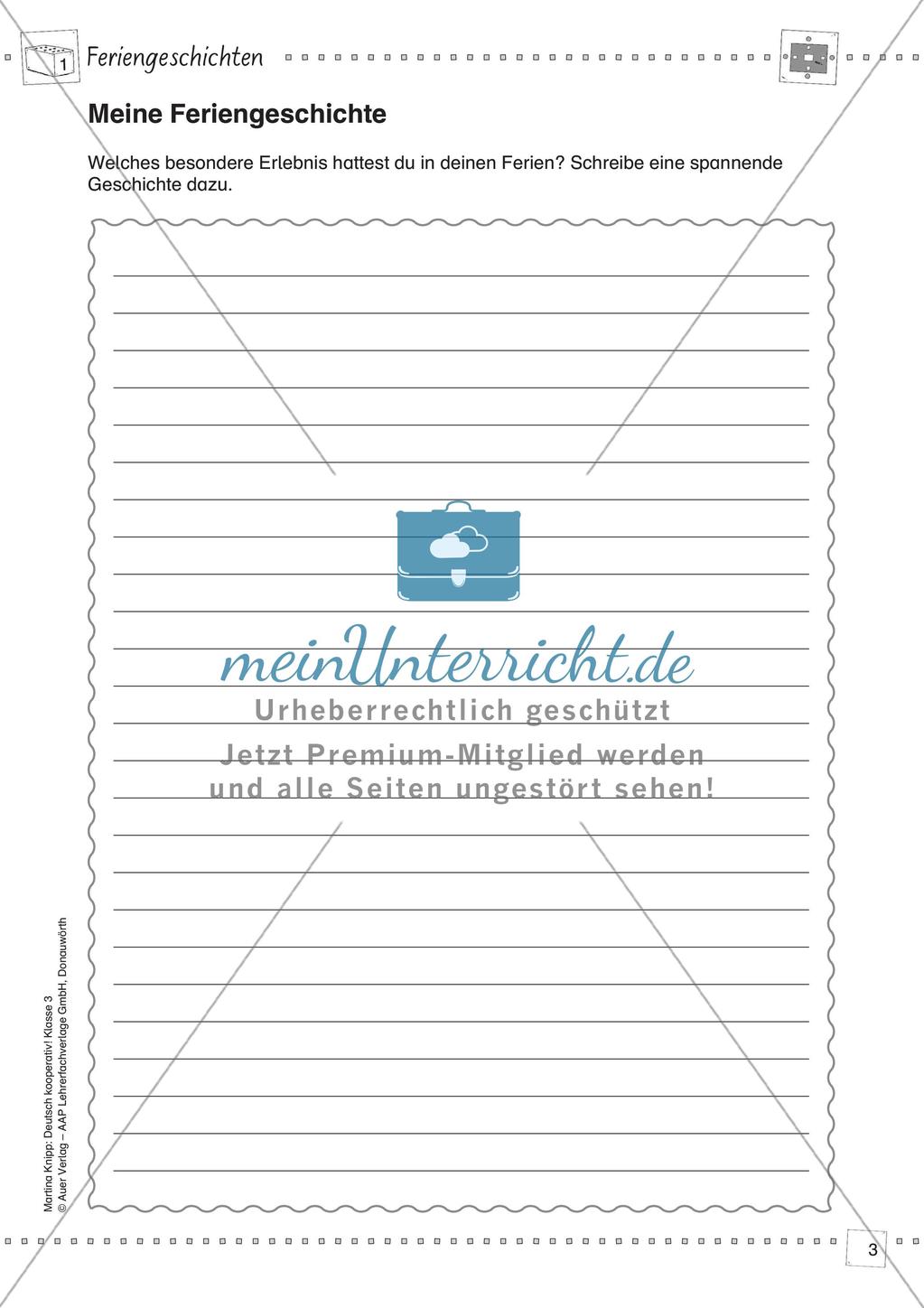 Kooperative Lernmethoden: Feriengeschichten Preview 5