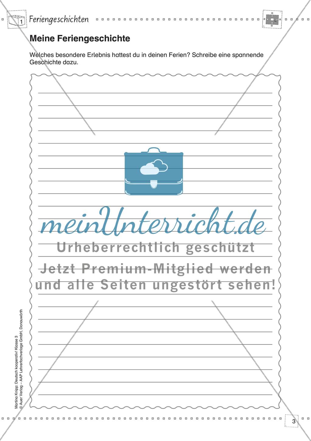 Kooperative Lernmethoden: Feriengeschichten Preview 5
