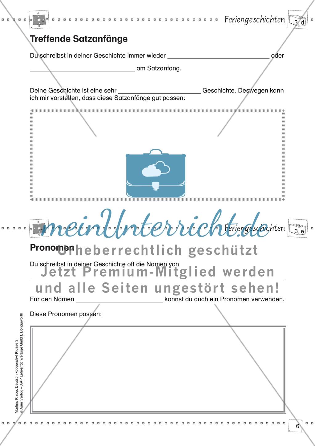 Kooperative Lernmethoden: Feriengeschichten Preview 8