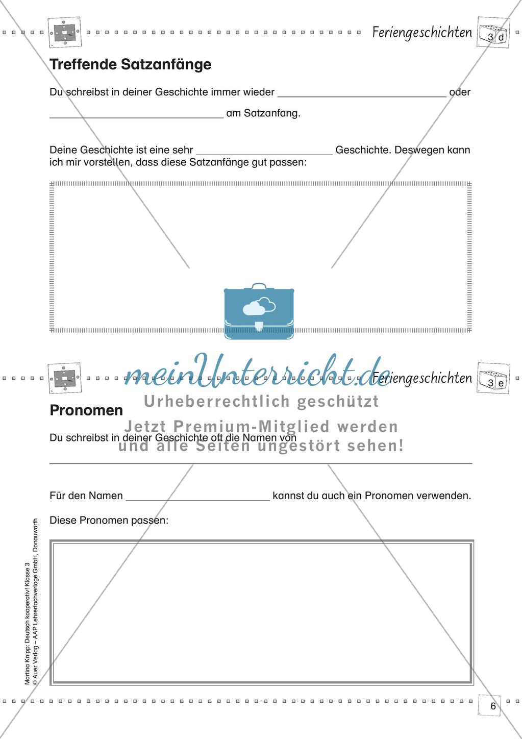 Kooperative Lernmethoden: Feriengeschichten Preview 8