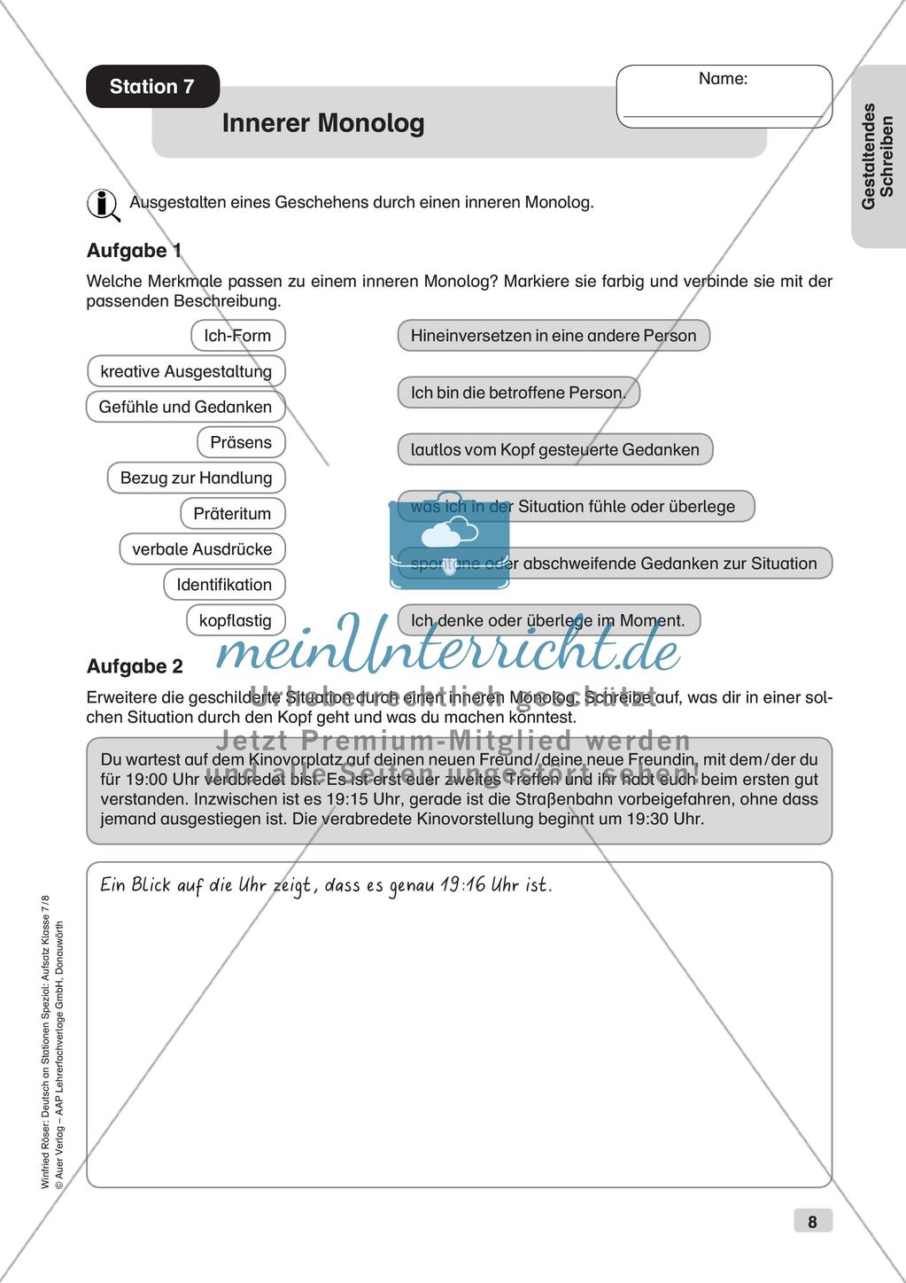 Stationenarbeit Aufsätze: Kreatives Schreiben Preview 10