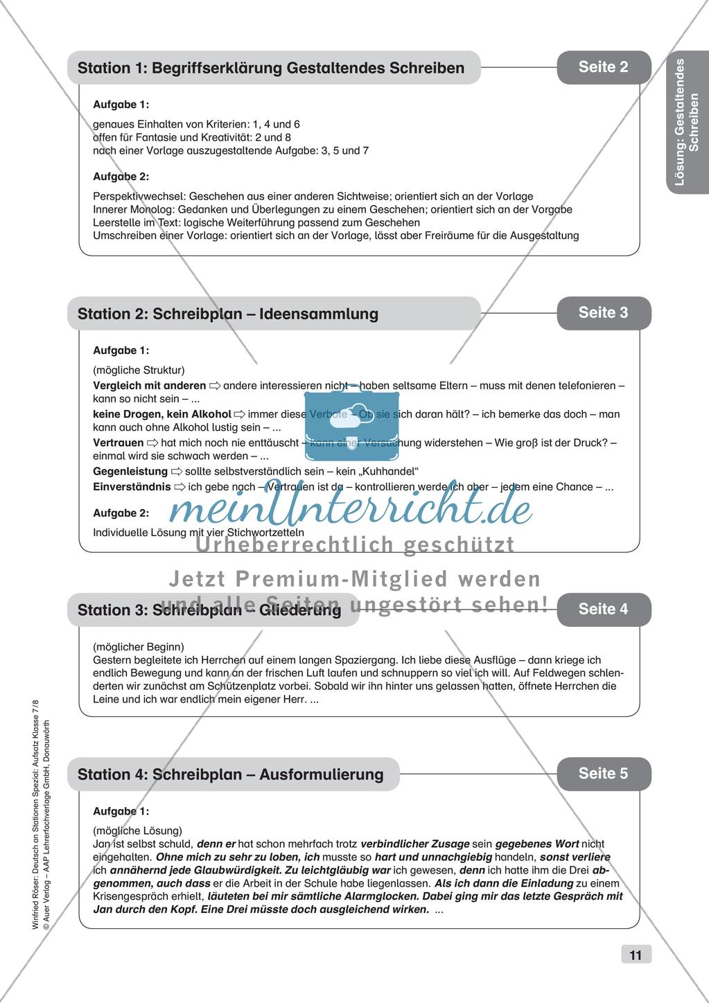 Stationenarbeit Aufsätze: Kreatives Schreiben Preview 13
