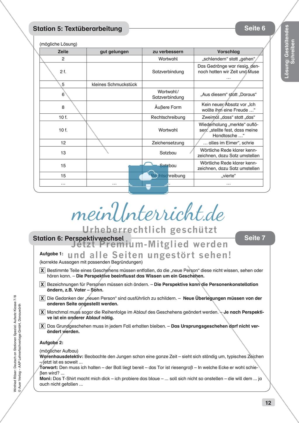 Stationenarbeit Aufsätze: Kreatives Schreiben Preview 14