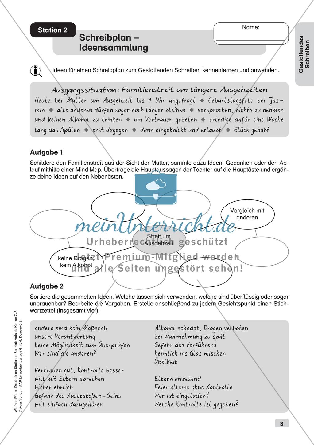 Stationenarbeit Aufsätze: Kreatives Schreiben Preview 5