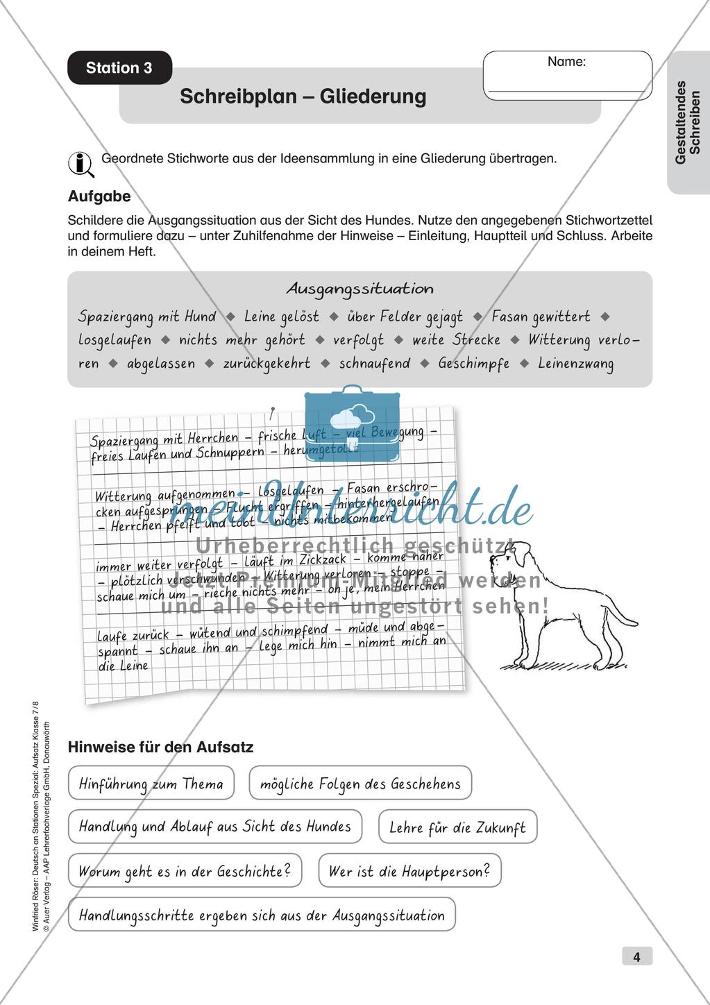Stationenarbeit Aufsätze: Kreatives Schreiben Preview 6