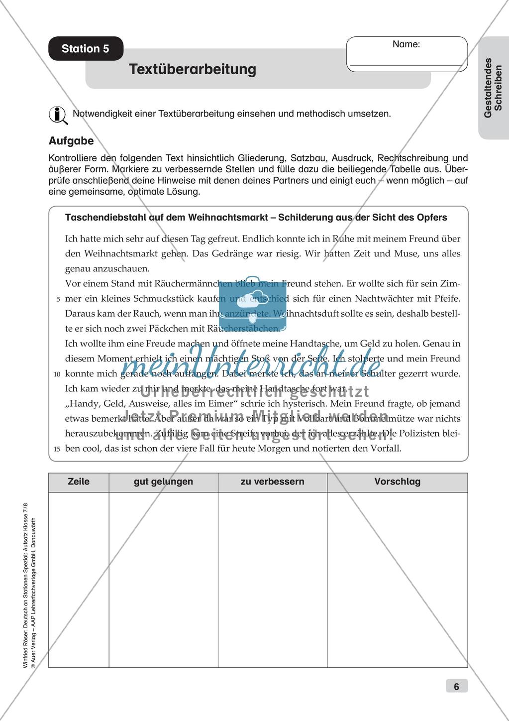 Stationenarbeit Aufsätze: Kreatives Schreiben Preview 8
