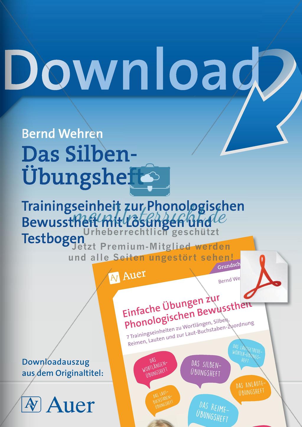 Training der Phonologischen Bewusstheit: Silben Preview 1