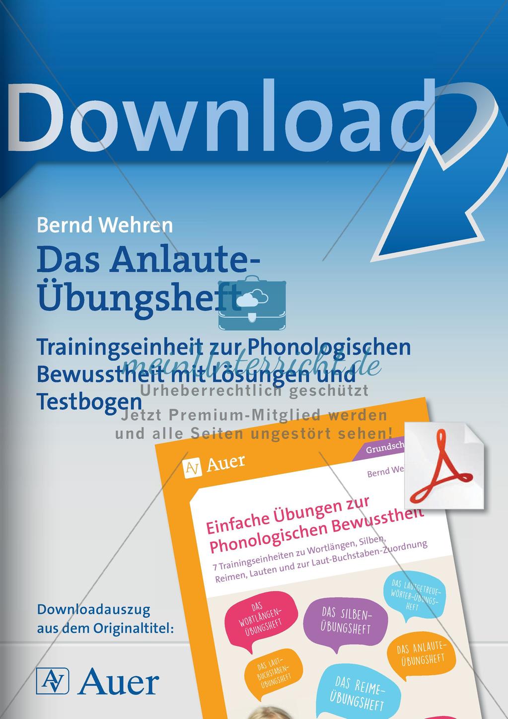 Training der Phonologischen Bewusstheit: Anlaute Preview 1