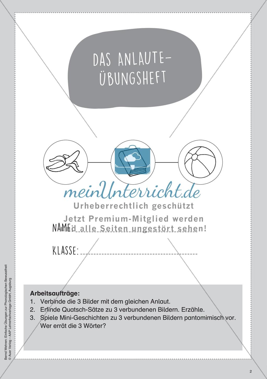 Training der Phonologischen Bewusstheit: Anlaute Preview 4