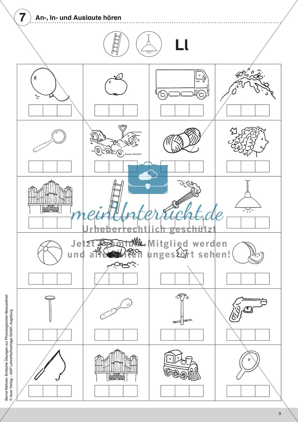 Training der Phonologischen Bewusstheit: An-, In- und Auslaute Preview 11
