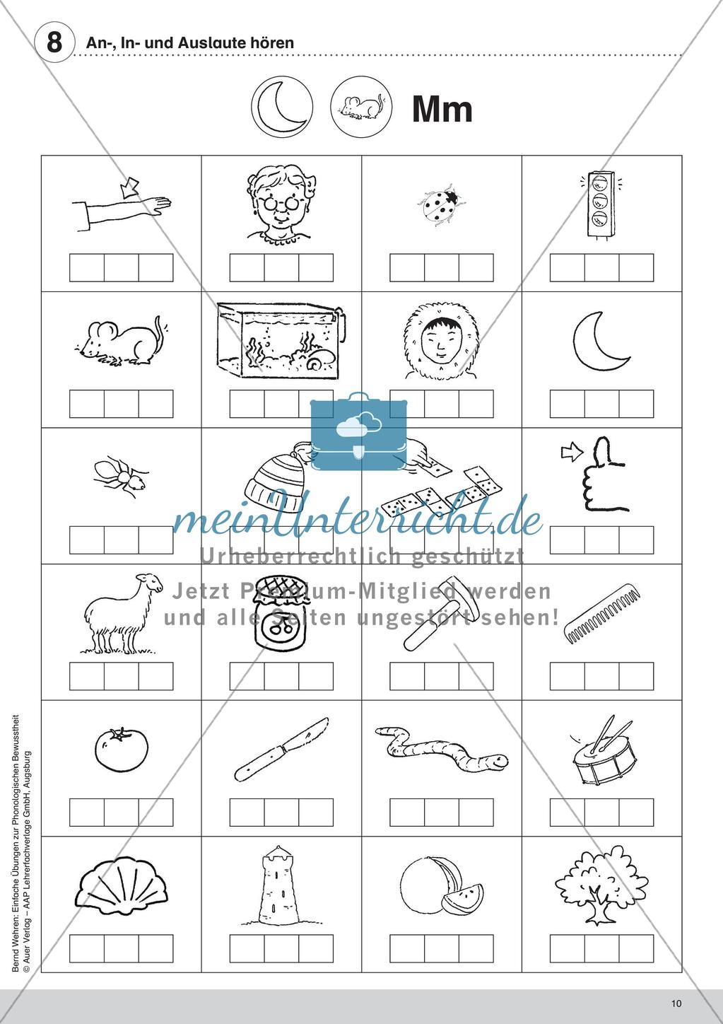 Training der Phonologischen Bewusstheit: An-, In- und Auslaute Preview 12