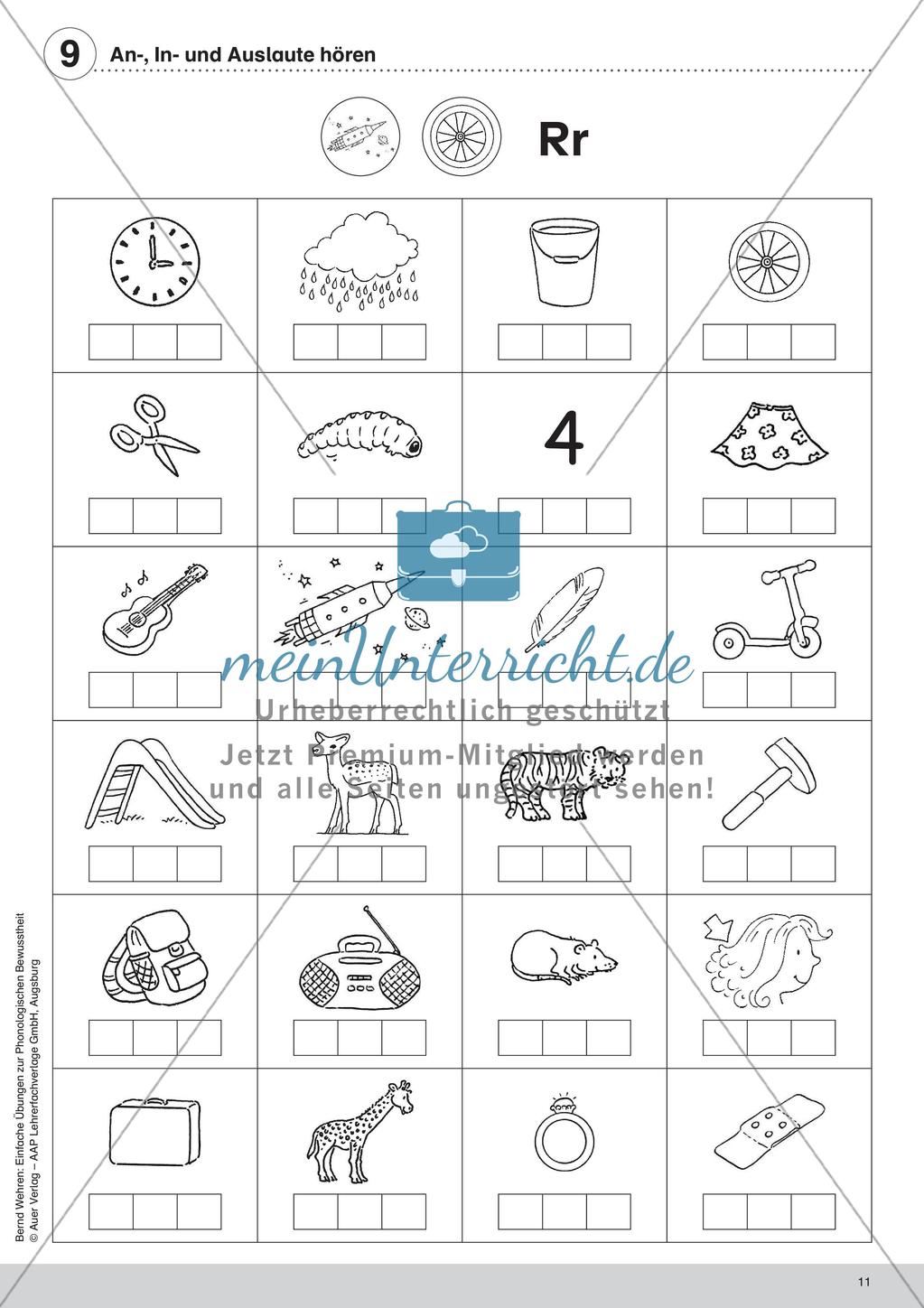 Training der Phonologischen Bewusstheit: An-, In- und Auslaute Preview 13