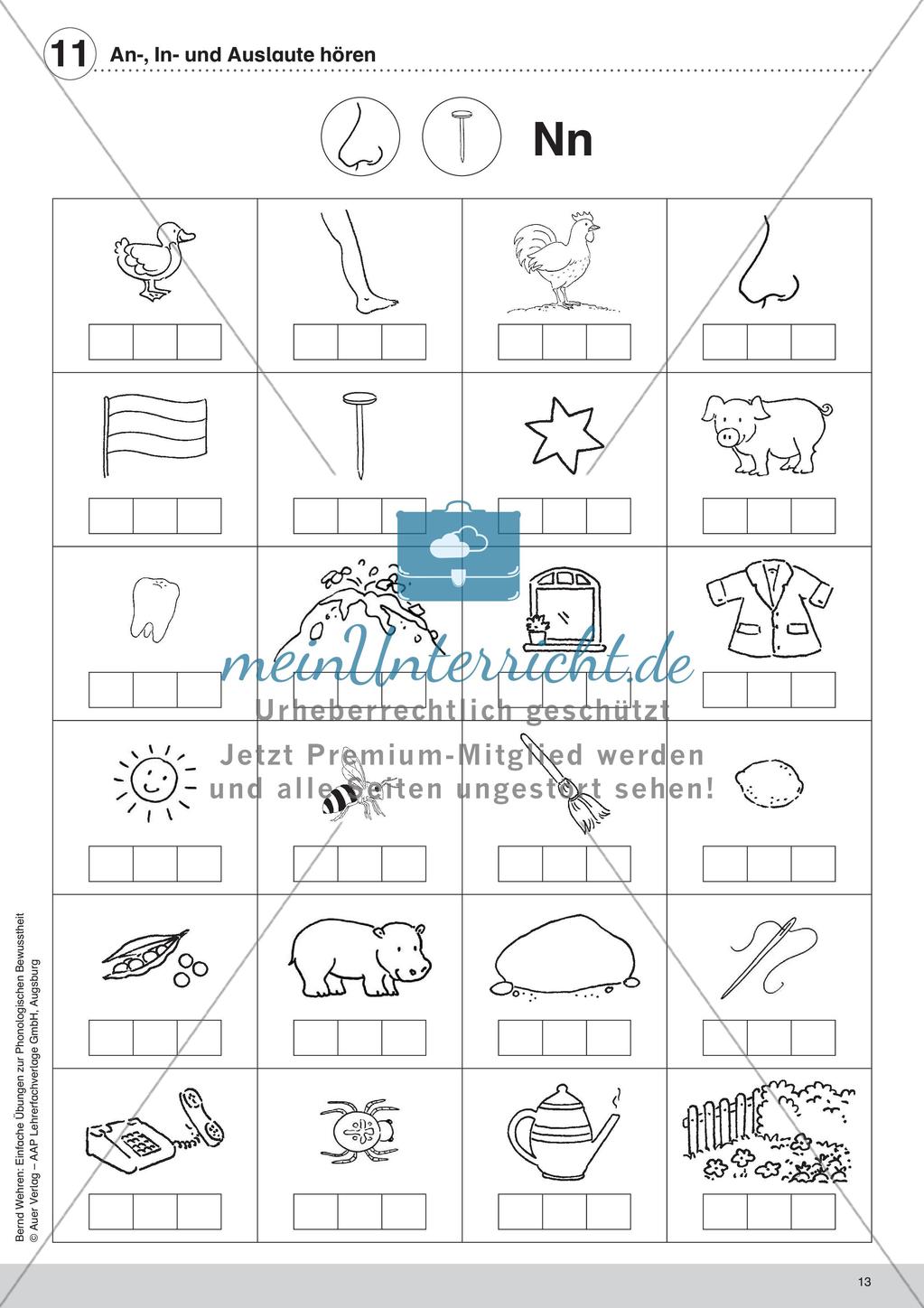 Training der Phonologischen Bewusstheit: An-, In- und Auslaute Preview 15