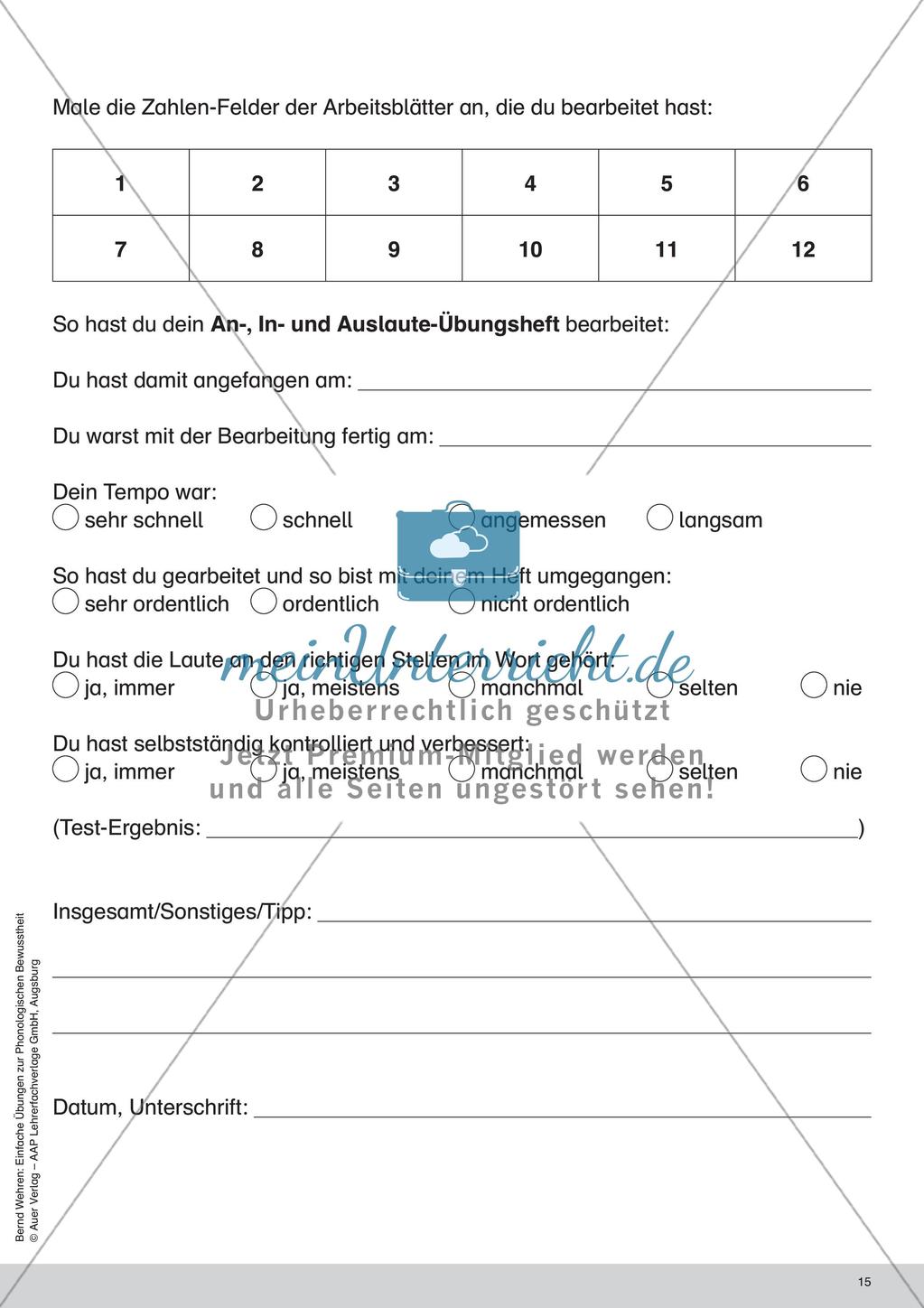 Training der Phonologischen Bewusstheit: An-, In- und Auslaute Preview 17