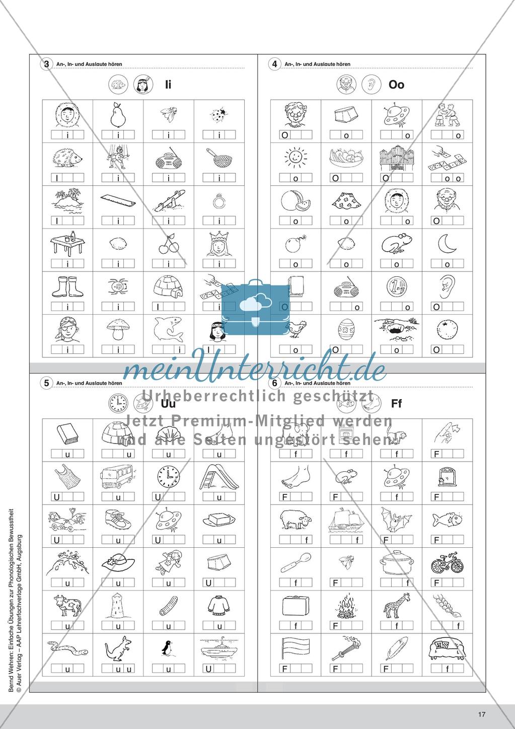 Training der Phonologischen Bewusstheit: An-, In- und Auslaute Preview 19