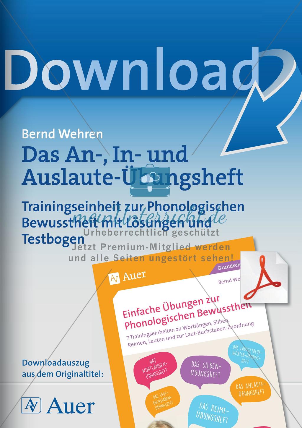 Training der Phonologischen Bewusstheit: An-, In- und Auslaute Preview 1