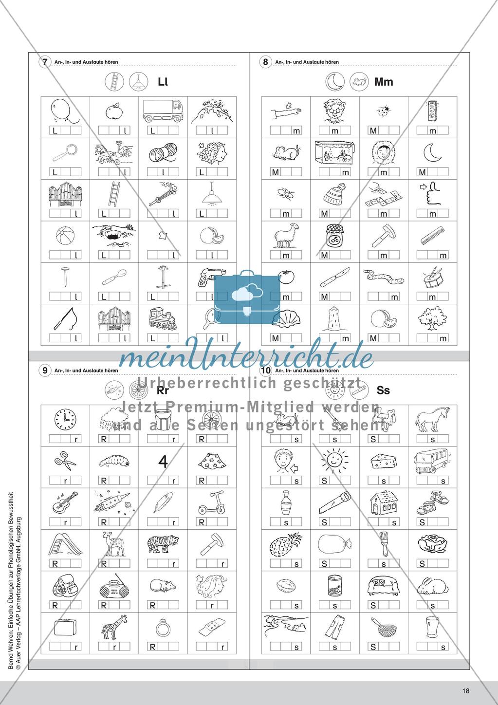 Training der Phonologischen Bewusstheit: An-, In- und Auslaute Preview 20