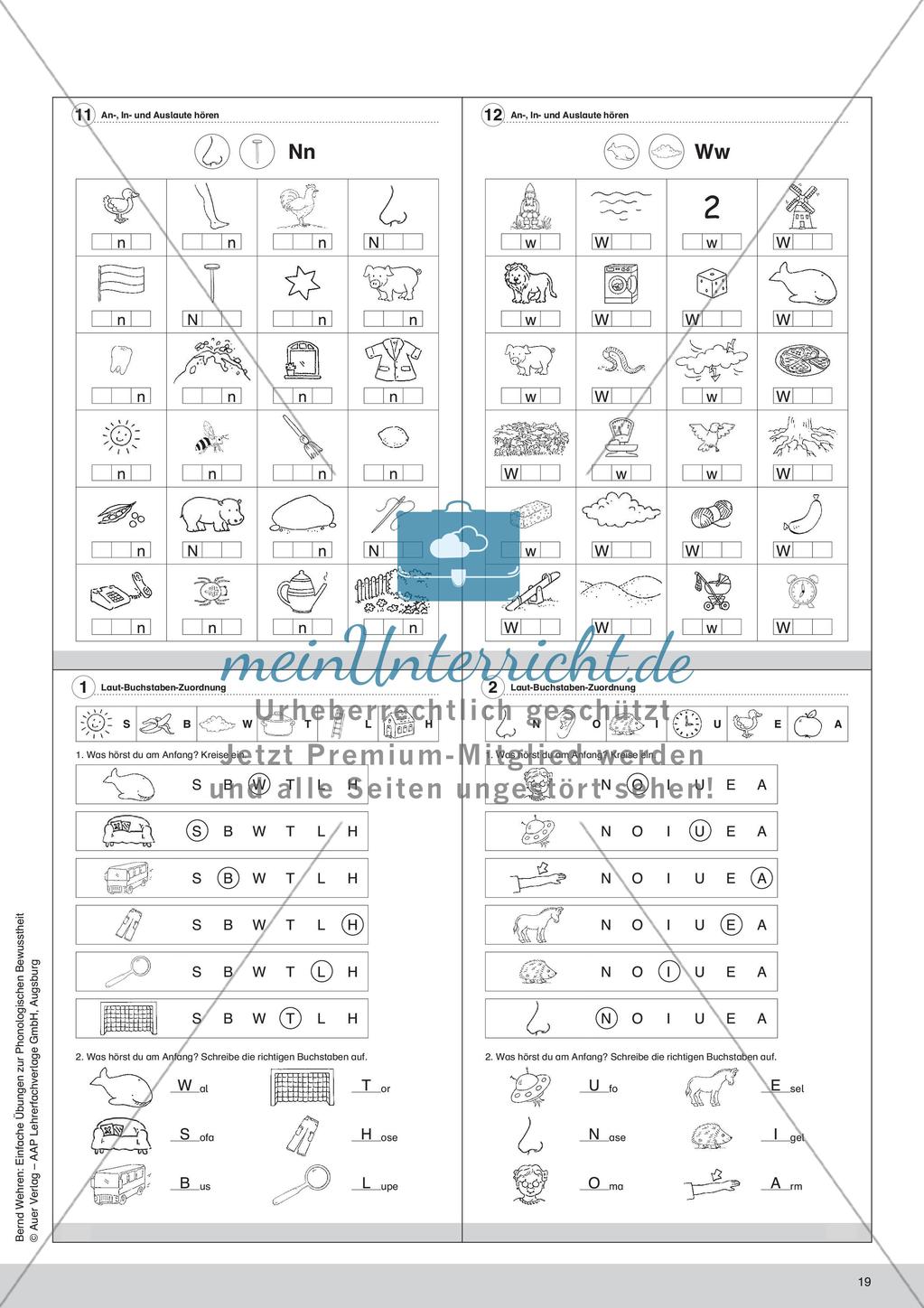 Training der Phonologischen Bewusstheit: An-, In- und Auslaute Preview 21