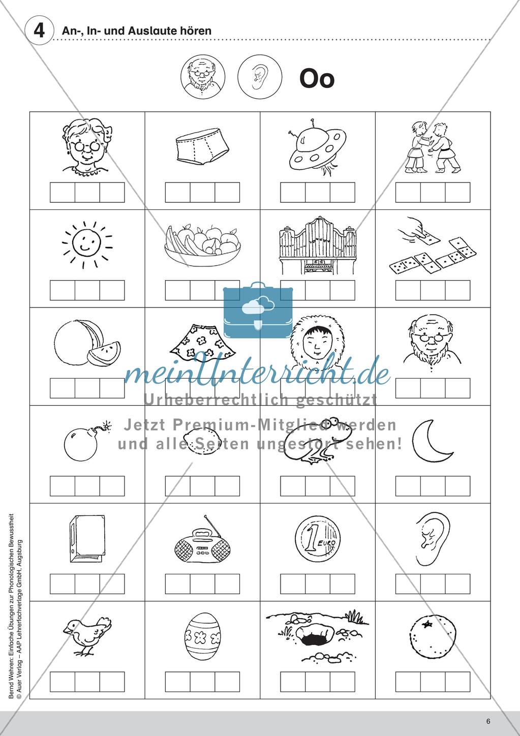 Training der Phonologischen Bewusstheit: An-, In- und Auslaute Preview 8