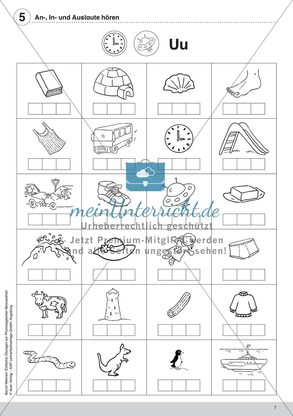 Training der Phonologischen Bewusstheit: An-, In- und Auslaute Preview 9