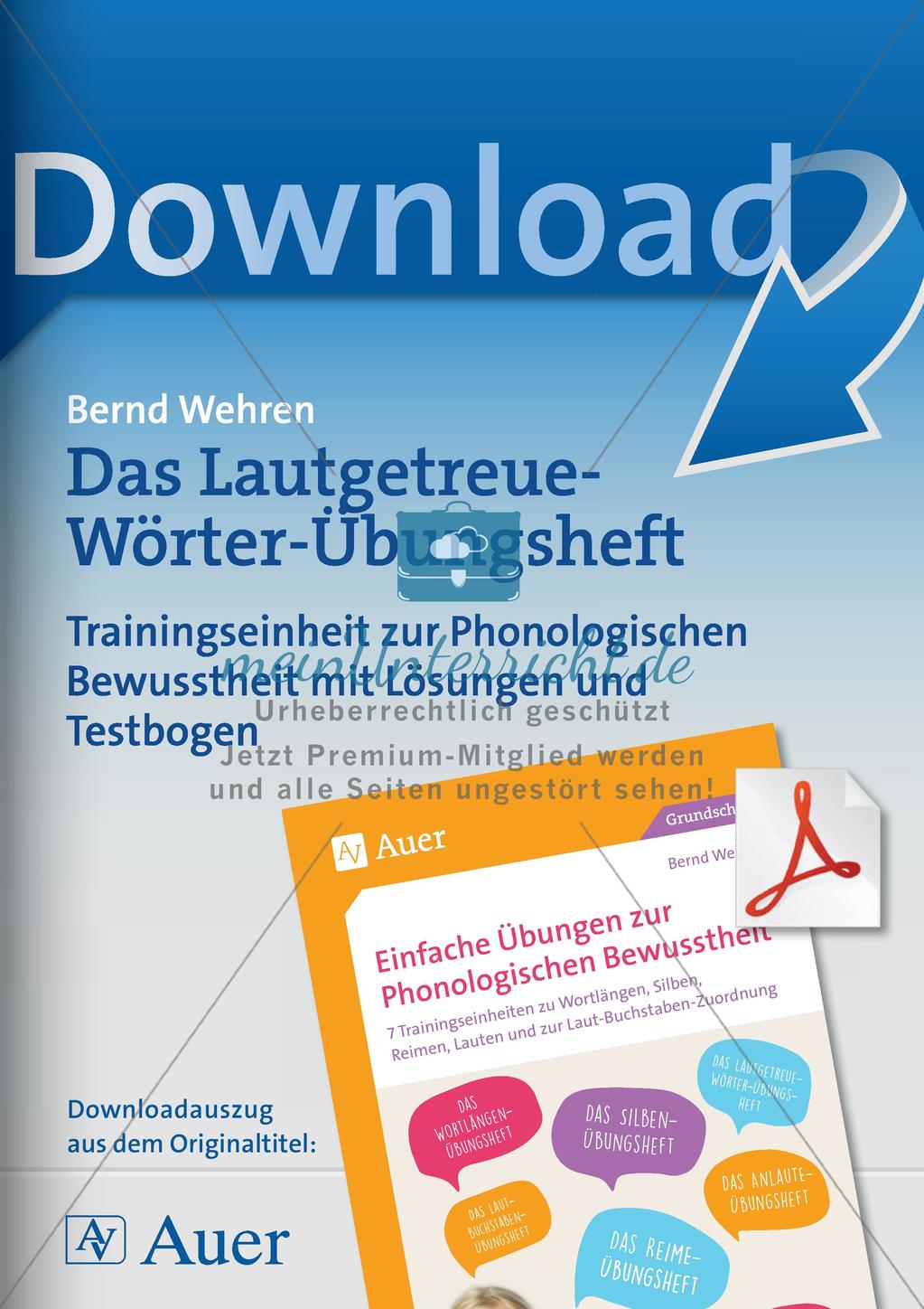 Training der Phonologischen Bewusstheit: Lautgetreue Wörter Preview 1