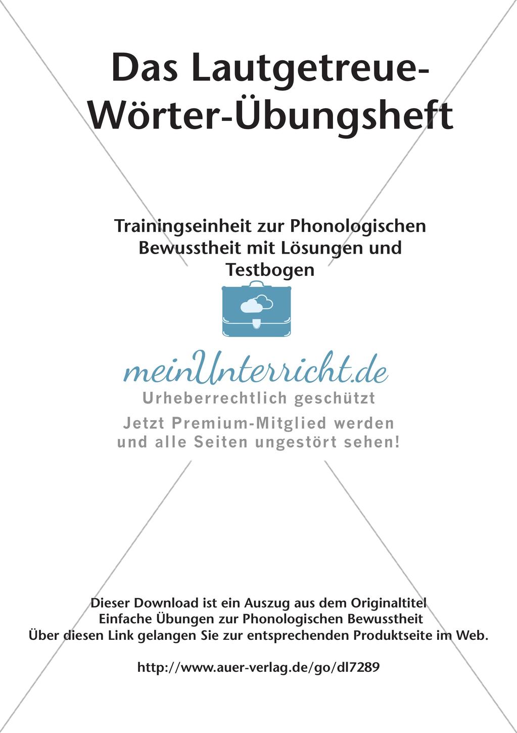Training der Phonologischen Bewusstheit: Lautgetreue Wörter Preview 2